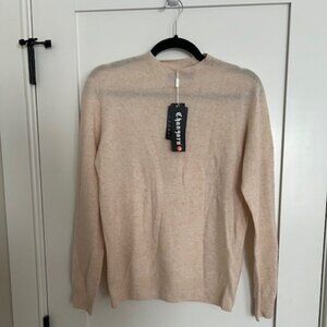 Chanyarn 100% Superfine Merino Medium Oatmeal Pullover - NWT
